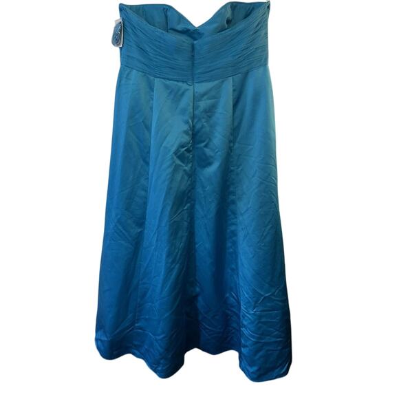 Davids Bridal Dress Malibu Satin/Chiffon Size 22 Prom Homecoming Wedding NEW - Picture 2 of 8